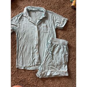 Bum Bunny baby blue bamboo pajama set
